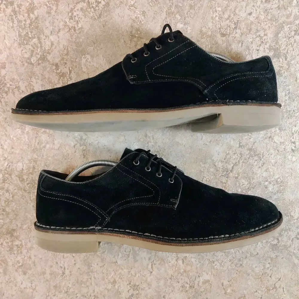 John Varvatos USA Lace-Up‎ Oxfords Shoes Men Size 10.5 M Black Suede *Read Desc.